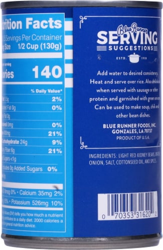 Blue Runner® Creole Cream Style Original Red Beans Perspective: back