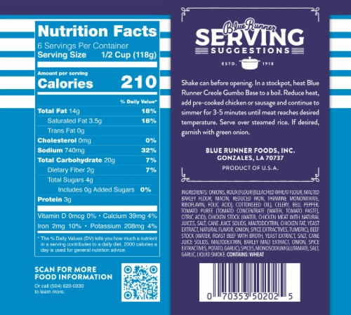 Blue Runner® Creole Gumbo Base Perspective: back