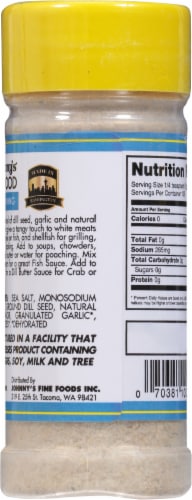 Johnny's® Lemon Dill Seafood Seasoning Perspective: back