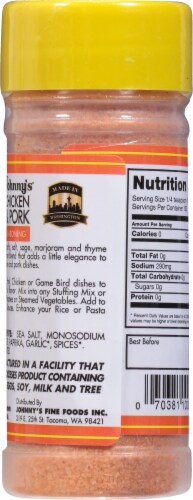 Johnny's® Chicken & Pork Seasoning Perspective: back