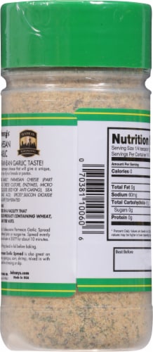 Johnny's® Parmesan Garlic Seasoning Perspective: back
