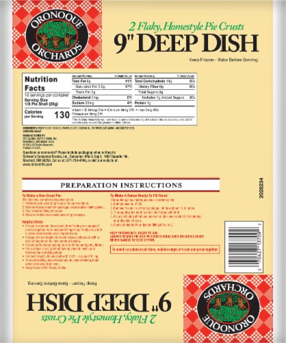 Oronoque Orchards™ Deep Dish Flaky Homestyle Pie Crusts Perspective: back