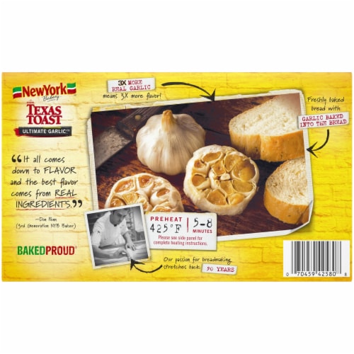 New York Bakery Ultimate Garlic Texas Toast Perspective: back