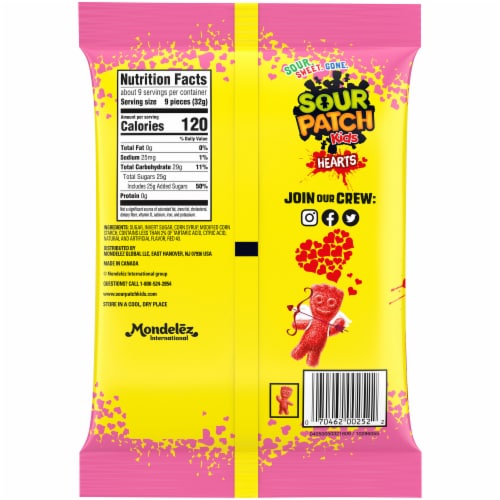Sour Patch Hearts Soft & Chewy Valentine's Day Candy Perspective: back
