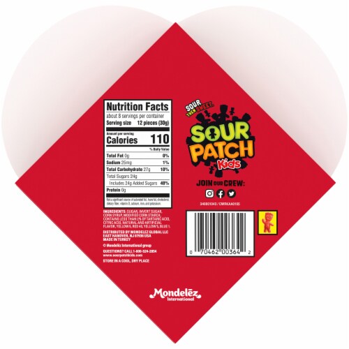 Sour Patch Kids Soft & Chewy Candy Large Heart Box Perspective: back