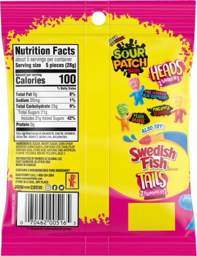 Sour Patch Kids Big Kids Heads Candy Perspective: back