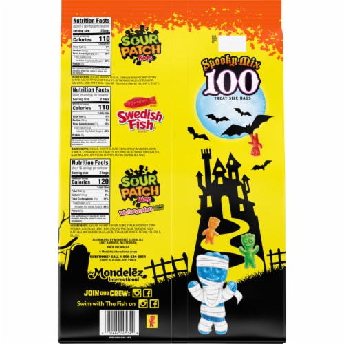 Sour Patch & Swedish Fish Treat Bags Variety Pack Perspective: back