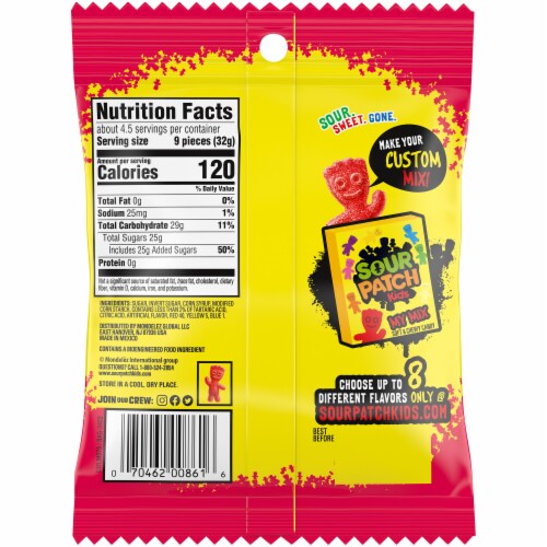Sour Patch Kids Strawberry Soft & Chewy Candy Perspective: back