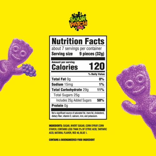 SOUR PATCH KIDS Grape Soft & Chewy Candy Bag Perspective: back