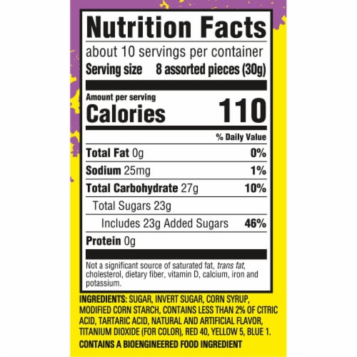 SOUR PATCH KIDS Fruits Mix Soft & Chewy Candy Share Size Perspective: back