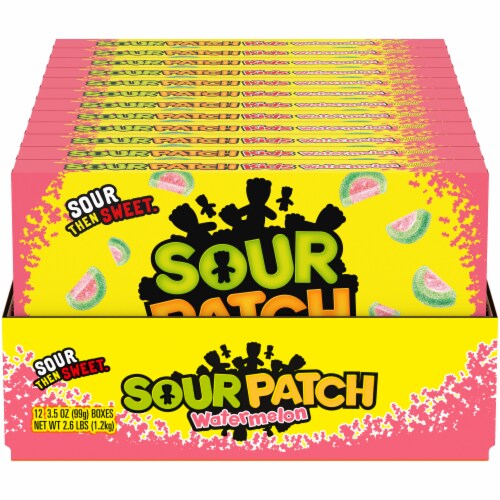 Sour Patch Kids Watermelon Soft & Chewy Candy Theater Box Case Lot Sale Perspective: back