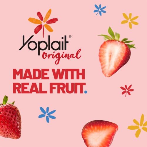 Yoplait Original Low Fat Smooth Style Strawberry Flavored Yogurt Tub Perspective: back