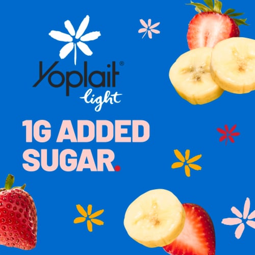 Yoplait Light Strawberries 'n Bananas Fat Free Yogurt Cup Perspective: back