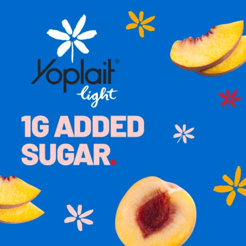 Yoplait Light Harvest Peach Fat Free Yogurt Cup Perspective: back