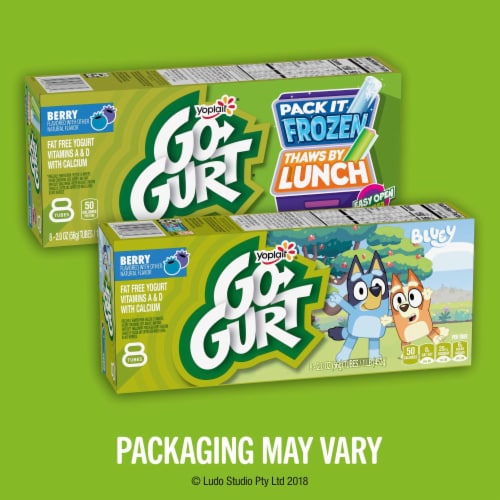 Go GURT Gluten Free Berry Kids Fat Free Yogurt Tubes Perspective: back