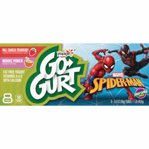 Go Gurt Spiderman Gluten Free Berry and Fruit Punch Yogurt Tubes Perspective: back