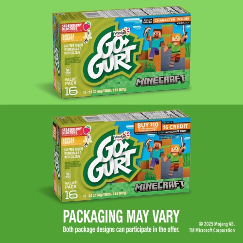 Go GURT Disney Frozen Strawberry & Vanilla Kids Fat Free Yogurt Tubes Perspective: back