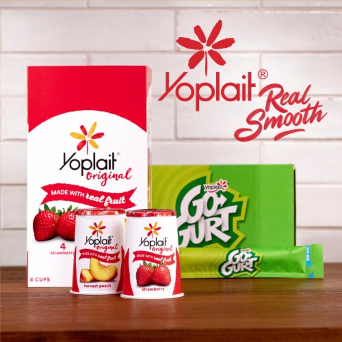 Go-GURT Gluten Free Cotton Candy and Strawberry Banana Kids Yogurt Tubes Perspective: back
