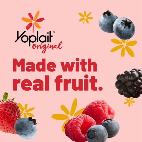 Yoplait Original Low Fat Yogurt Cups Variety Pack Perspective: back