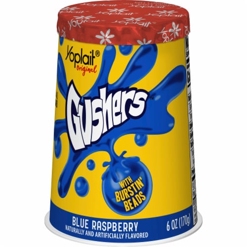 Yoplait Original Gushers Blue Raspberry Low Fat Yogurt Cup Perspective: back
