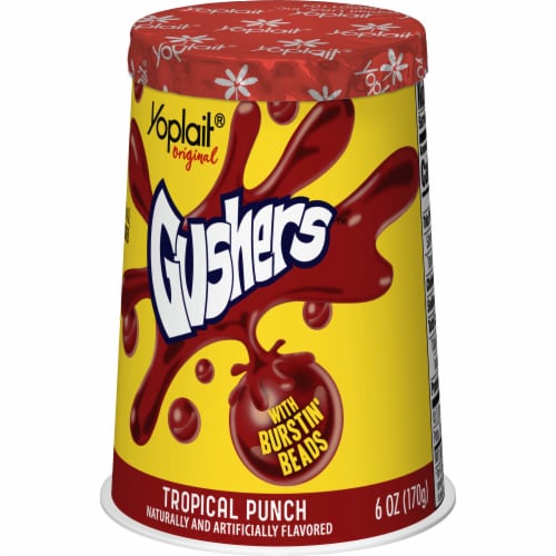 Yoplait Original Gushers Tropical Punch Low Fat Yogurt Cup Perspective: back