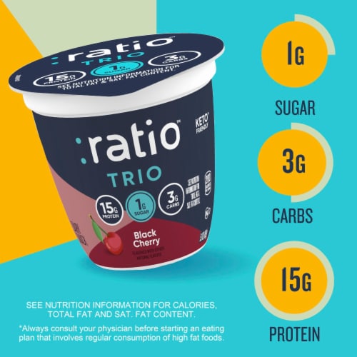 Ratio Black Cherry Yogurt Cultured Dairy Keto Friendly Snack Cup Perspective: back