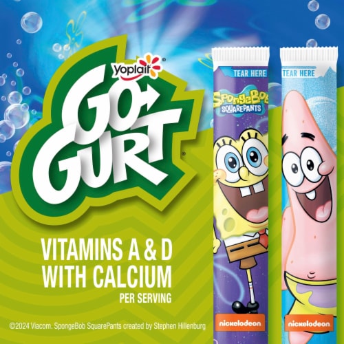 Go GURT Strawberry and Cotton Candy Kids Fat Free Yogurt Tubes Perspective: back