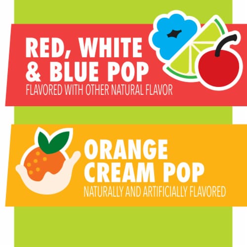 Go GURT Red White and Blue and Orange Cream Pop Kids Fat Free Yogurt Tubes Perspective: back