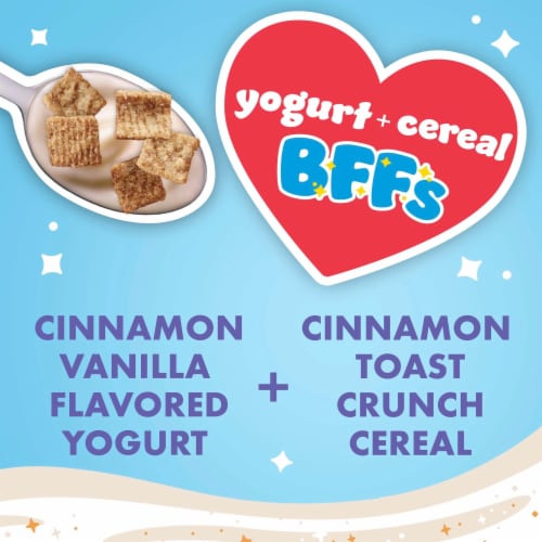 Yoplait Low Fat Vanilla Kids Yogurt & Cinnamon Toast Crunch Cereal Snack Perspective: back