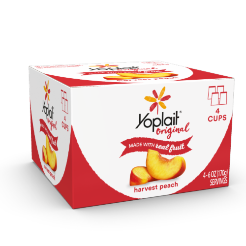 Yoplait Original Harvest Peach Low Fat Yogurt Perspective: back