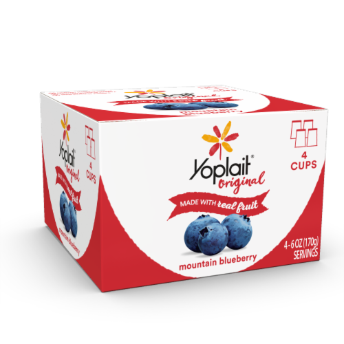 Yoplait Original Mountain Blueberry Low Fat Yogurt Perspective: back