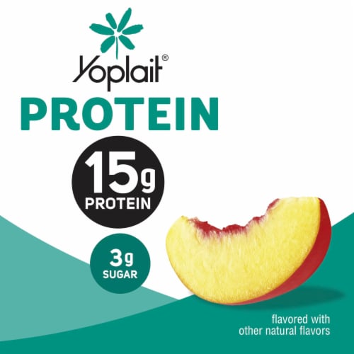 Yoplait Protein Peach Yogurt Cultured Dairy Snack Cup Perspective: back