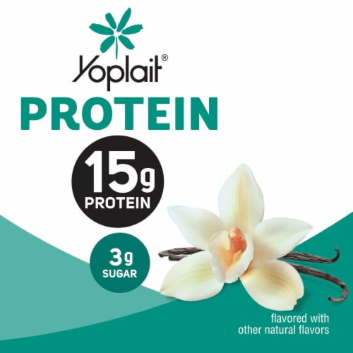 Yoplait Protein Vanilla Yogurt Cultured Dairy Snack Tub Perspective: back