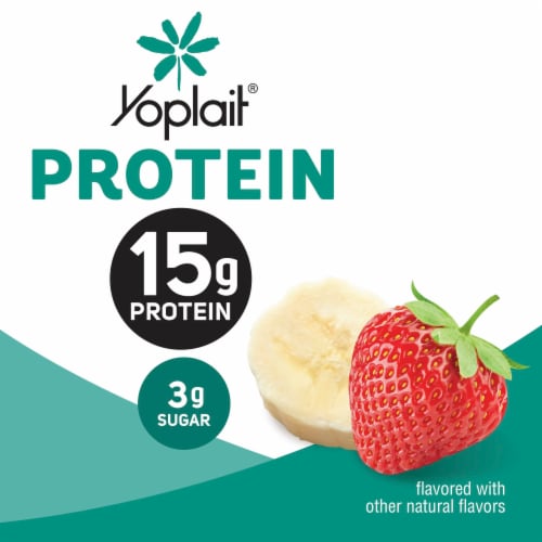 Yoplait Protein Strawberry Banana Yogurt Cultured Dairy Snack Cup Perspective: back