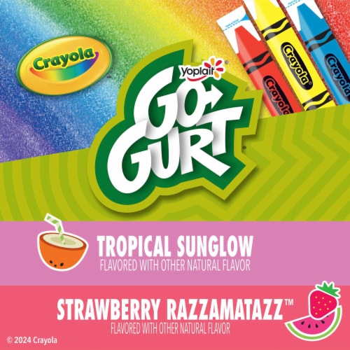 Go GURT Crayola Variety Pack Kids Fat Free Yogurt Tubes Perspective: back