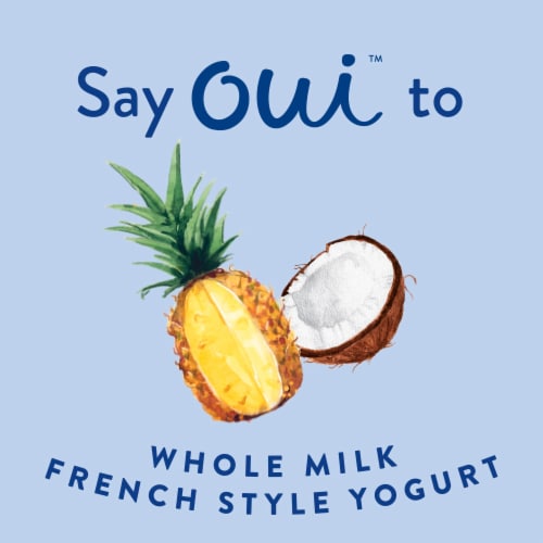 Oui by Yoplait Pina Colada Whole Milk French Style Yogurt Perspective: back