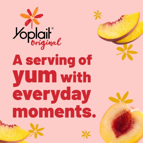 Yoplait Original Harvest Peach Low Fat Smooth Style Yogurt Tub Perspective: back