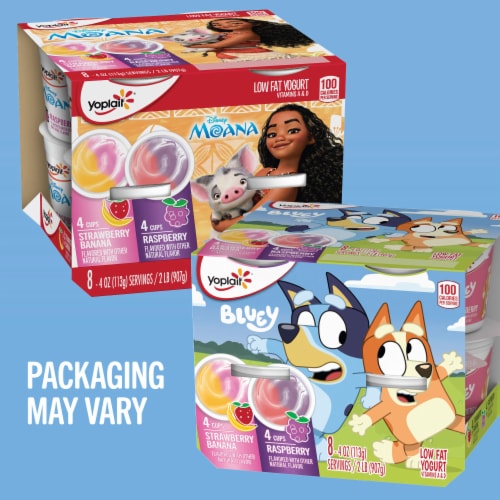 Yoplait Low Fat Bluey Variety Pack Kids Yogurt Cups Perspective: back
