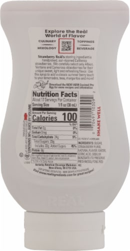 Simply Squeeze Strawberry Real Infused Syrup Perspective: back