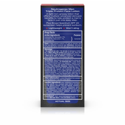 Neutrogena Men Triple Protect Face Lotion SPF 20 Perspective: back