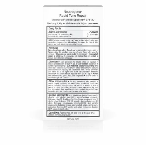 Neutrogena Rapid Tone Repair Moisturizer SPF 30 Perspective: back