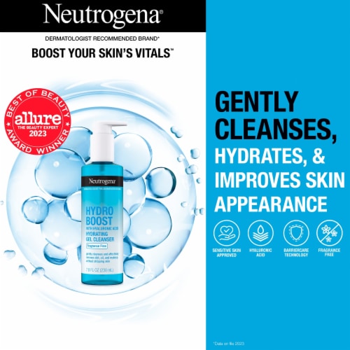 Neutrogena Hydro Boost Hydrating Face Wash Gel Fragrance Free with Hyaluronic Acid Perspective: back