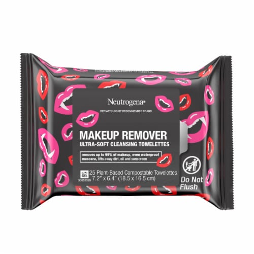 Neutrogena Makeup Remover Wipes Plant-Based Towelettes, Gently Removes Oil & Makeup Perspective: back