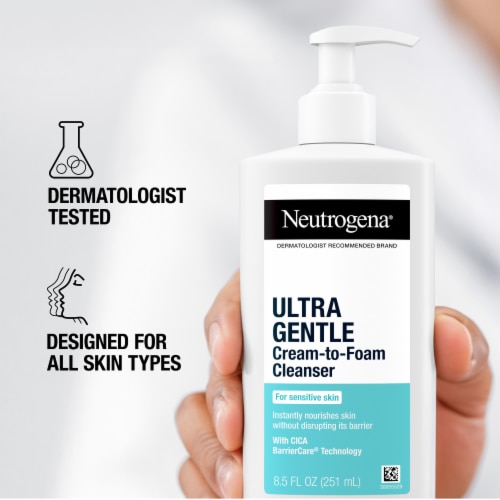 Neutrogena Ultra Gentle Cream-To-Foam Cleanser, Fragrance-Free Perspective: back