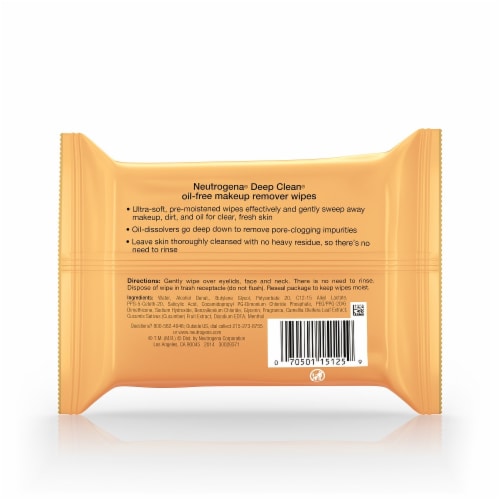 Neutrogena® Deep Clean® Oil-Free Wipes Perspective: back