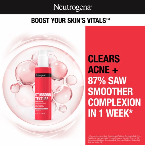 Neutrogena Stubborn Texture Daily Acne Face Wash Fragrance-Free Salicylic Acid Facial Cleanser Perspective: back