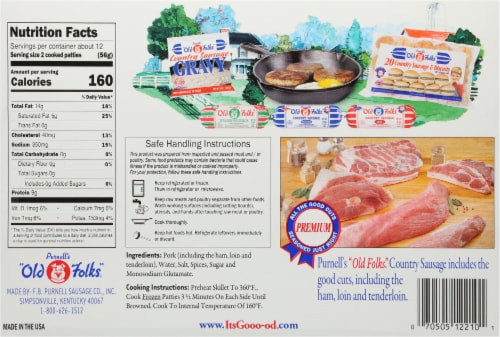 Purnell's Old Folks® Hot Country Sausage Patties Perspective: back