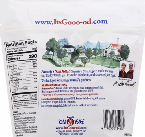 Purnell's Old Folks® Fully Cooked Sausage Cheese Balls Perspective: back