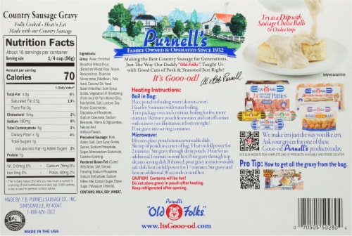 Purnell's Old Folks® Country Sausage Gravy Pouches Family Pack Perspective: back