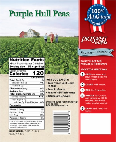 Pictsweet Farms® Purple Hull Peas Perspective: back